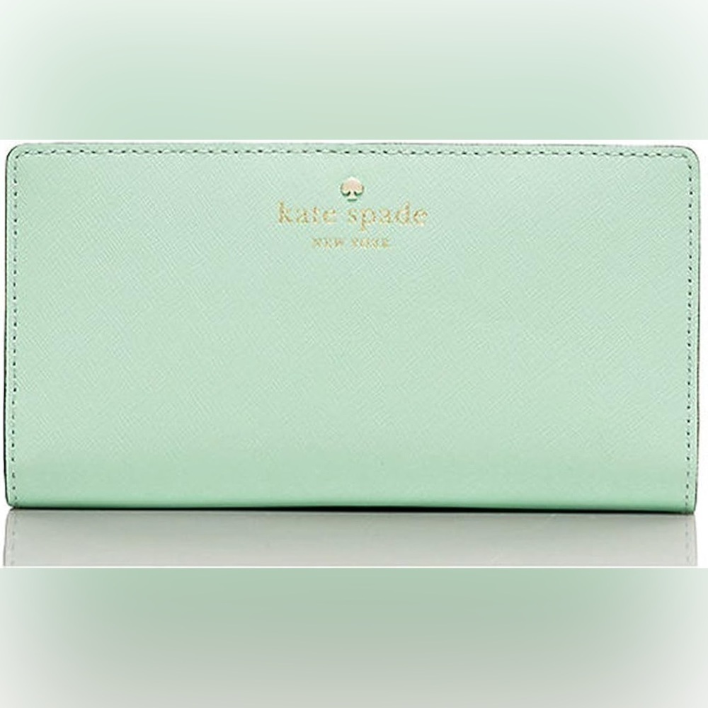 Kate Spade Mikas Pond Stacy Leather Wallet in Mint Mohito
